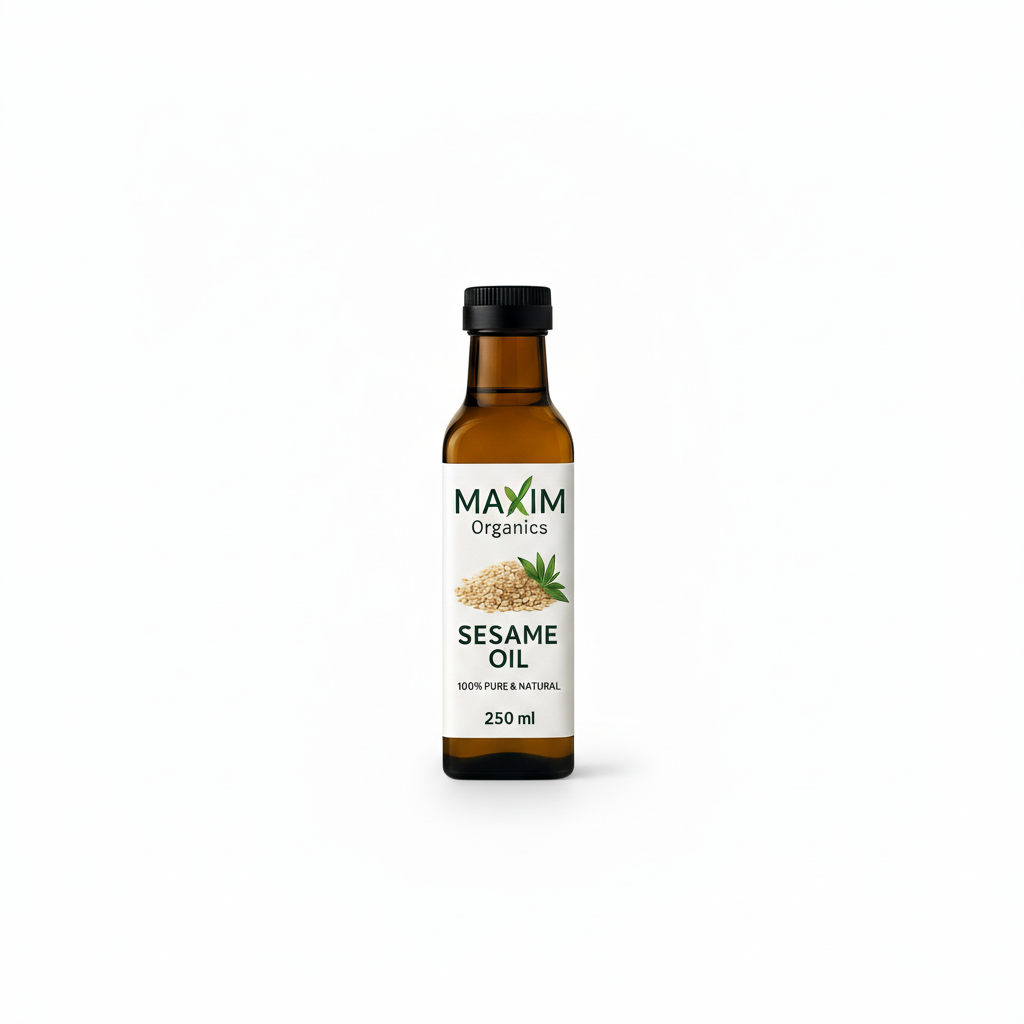 Maxim Organics Sesame Oil – 100% Pure & Natural Cold-Pressed (250ml)
